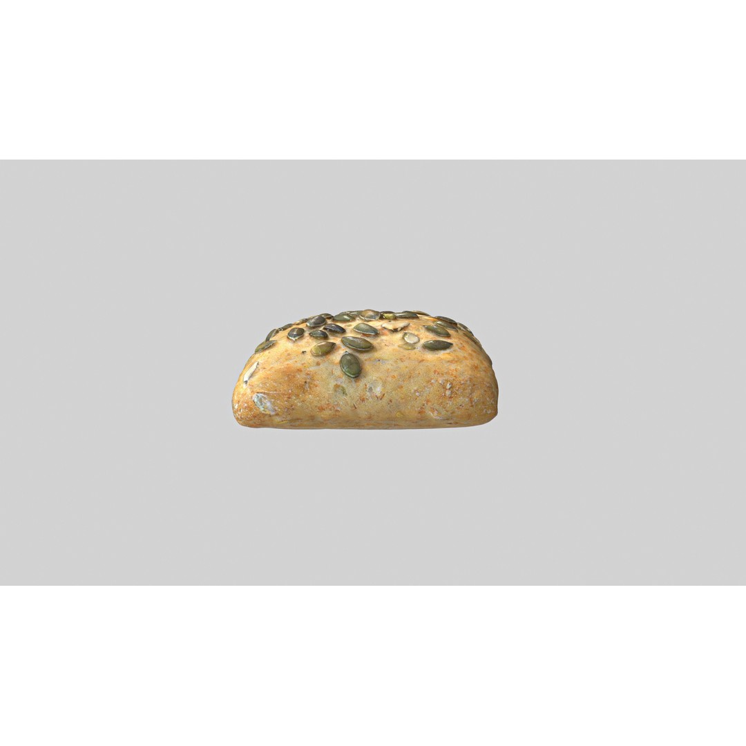 Pumpkin Bread Roll 3D Model – Low Poly PBR Asset, FBX, OBJ - View 12