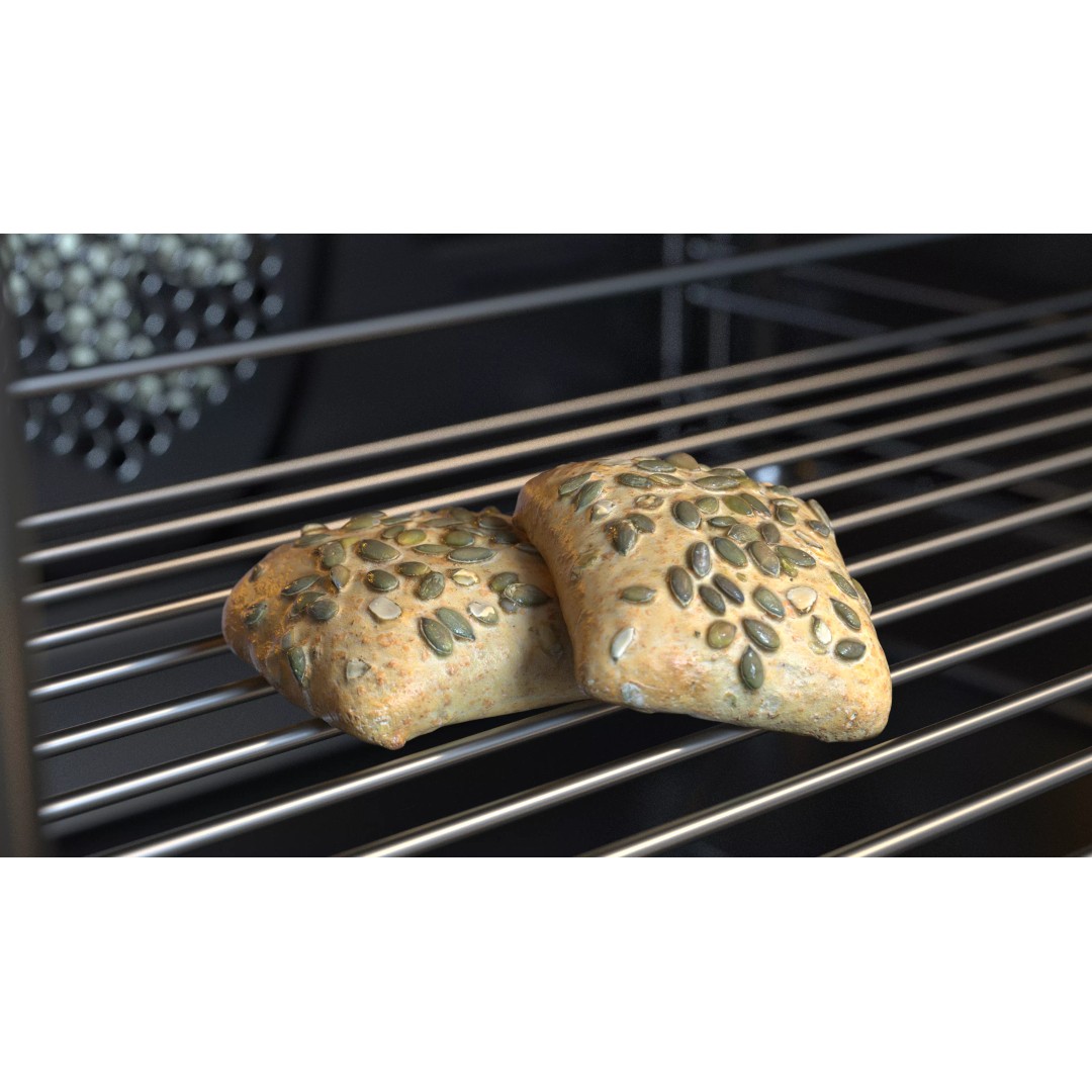 Pumpkin Bread Roll 3D Model – Low Poly PBR Asset, FBX, OBJ - View 2