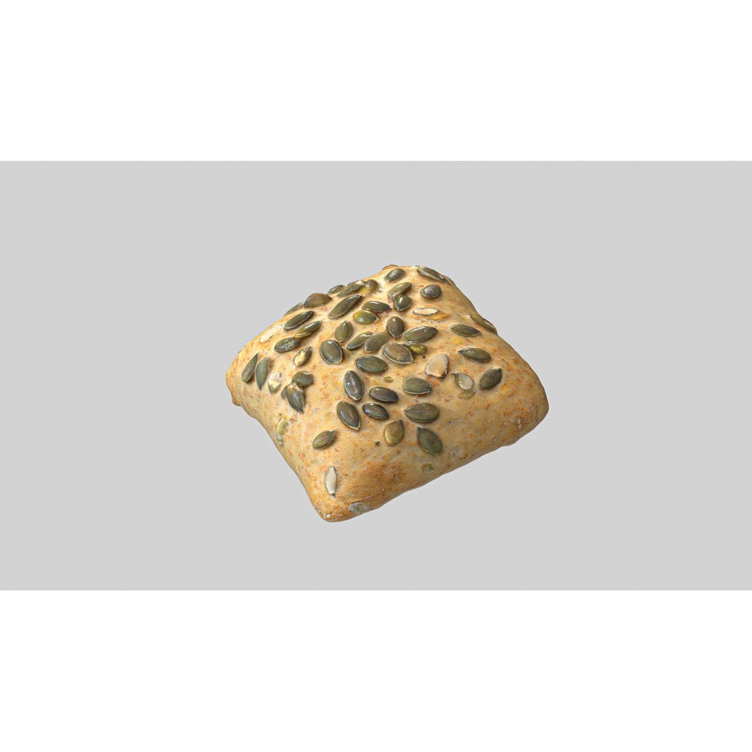 Pumpkin Bread Roll 3D Model – Low Poly PBR Asset, FBX, OBJ - View 3