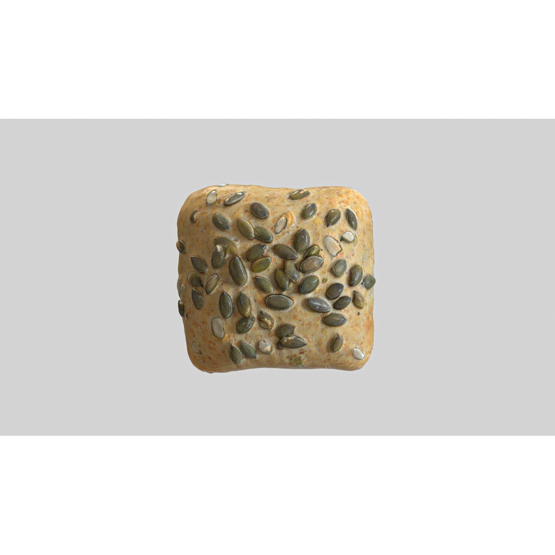 Pumpkin Bread Roll 3D Model – Low Poly PBR Asset, FBX, OBJ - View 4