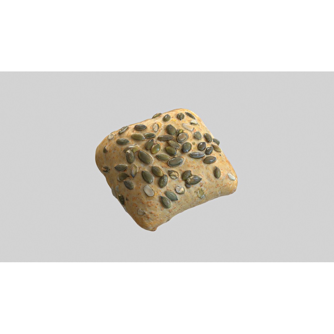 Pumpkin Bread Roll 3D Model – Low Poly PBR Asset, FBX, OBJ - View 5