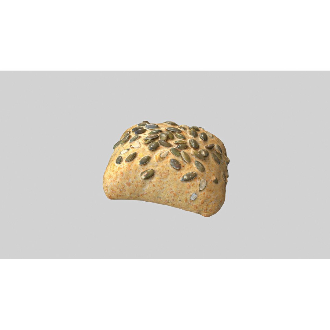 Pumpkin Bread Roll 3D Model – Low Poly PBR Asset, FBX, OBJ - View 8