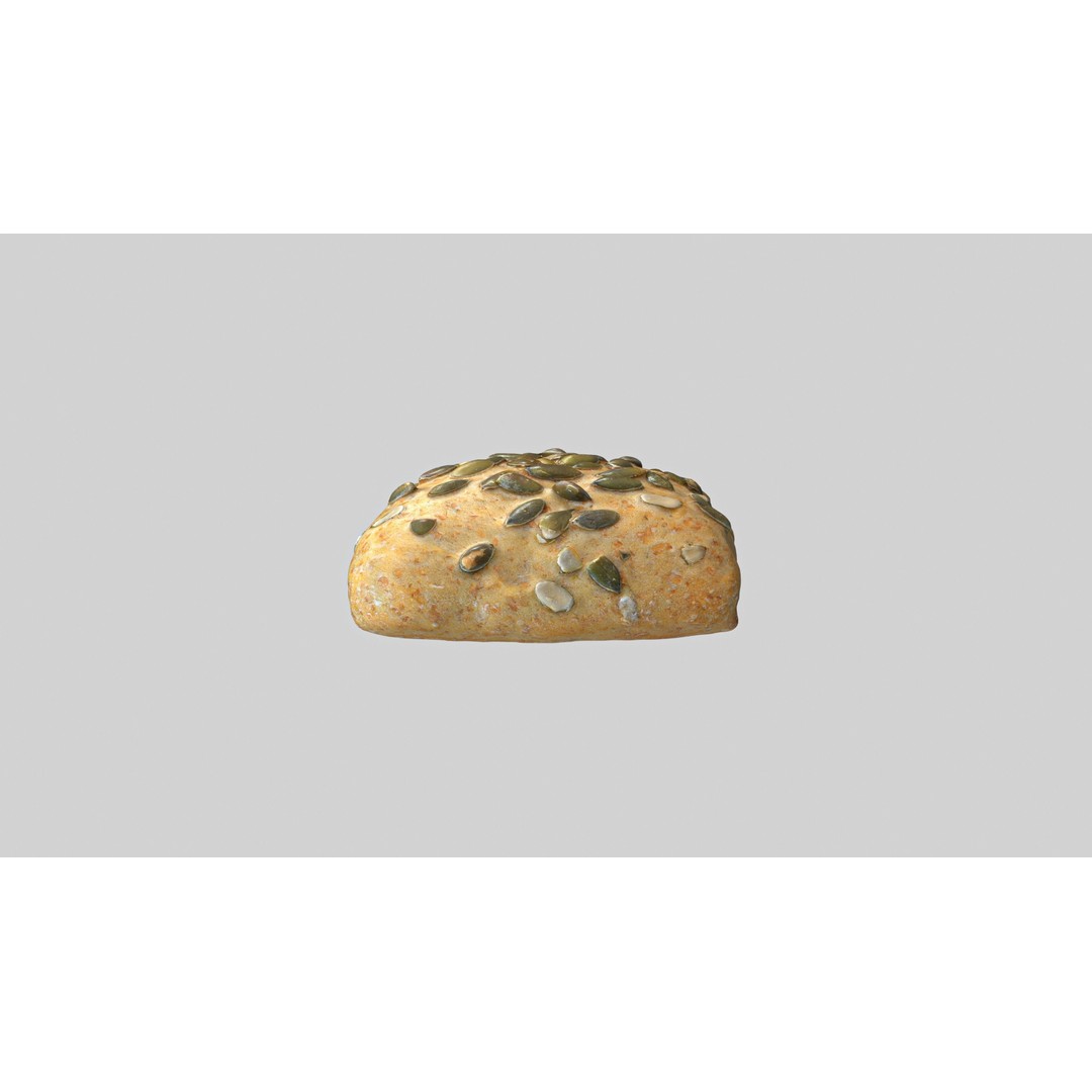 Pumpkin Bread Roll 3D Model – Low Poly PBR Asset, FBX, OBJ - View 9