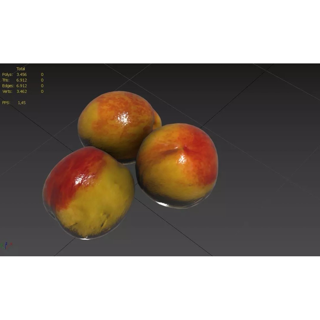 Nectarin 3D Model – Low Poly Fruit Asset with PBR Textures - View 4