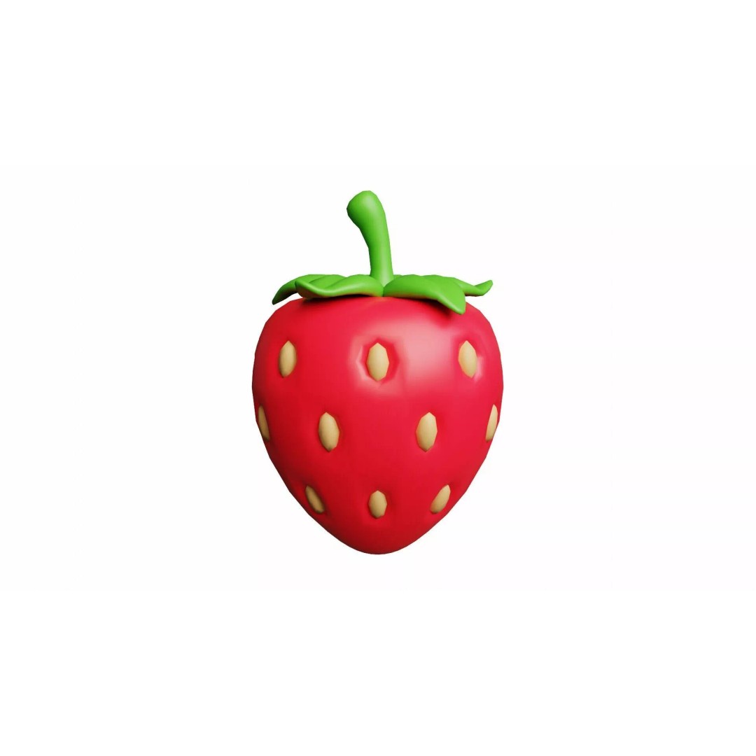 10 Fruits Pack 3D Model – Stylized Cartoon Low Poly, FBX, Blender - View 3