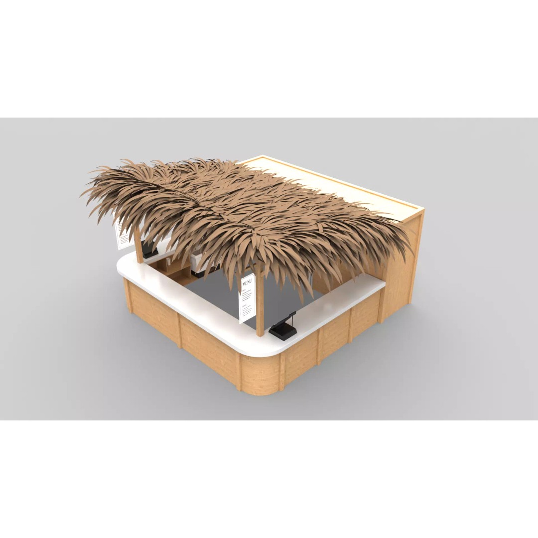Beach Bar 3D Model – Wood Kiosk with Textures, FBX & OBJ - View 13