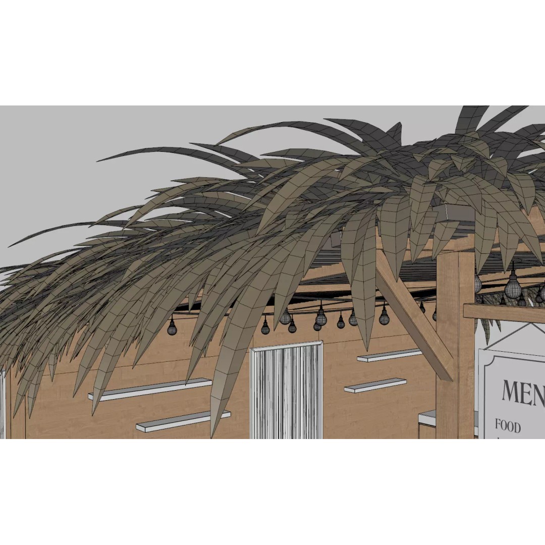 Beach Bar 3D Model – Wood Kiosk with Textures, FBX & OBJ - View 15