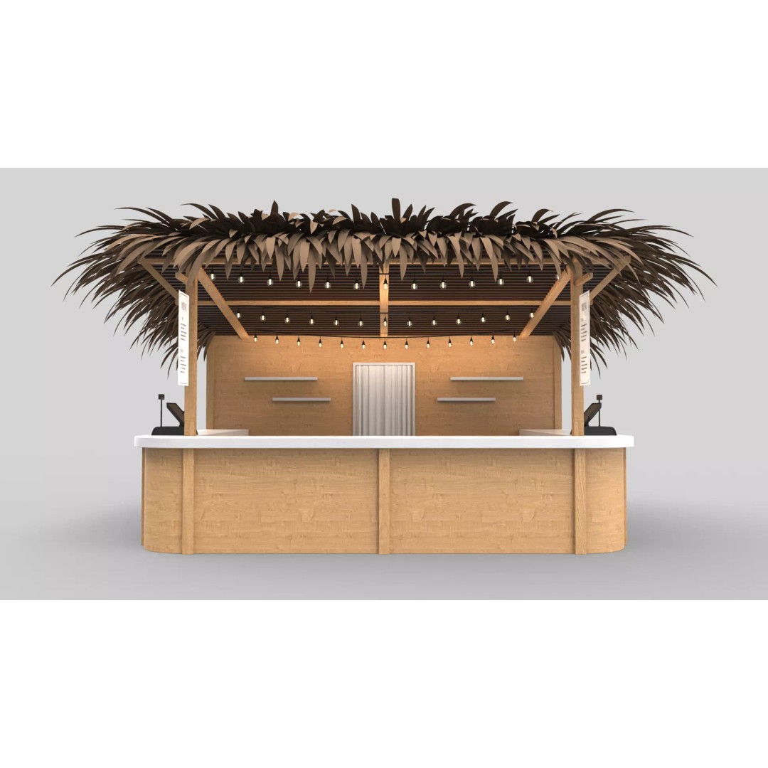 Beach Bar 3D Model – Wood Kiosk with Textures, FBX & OBJ - View 3