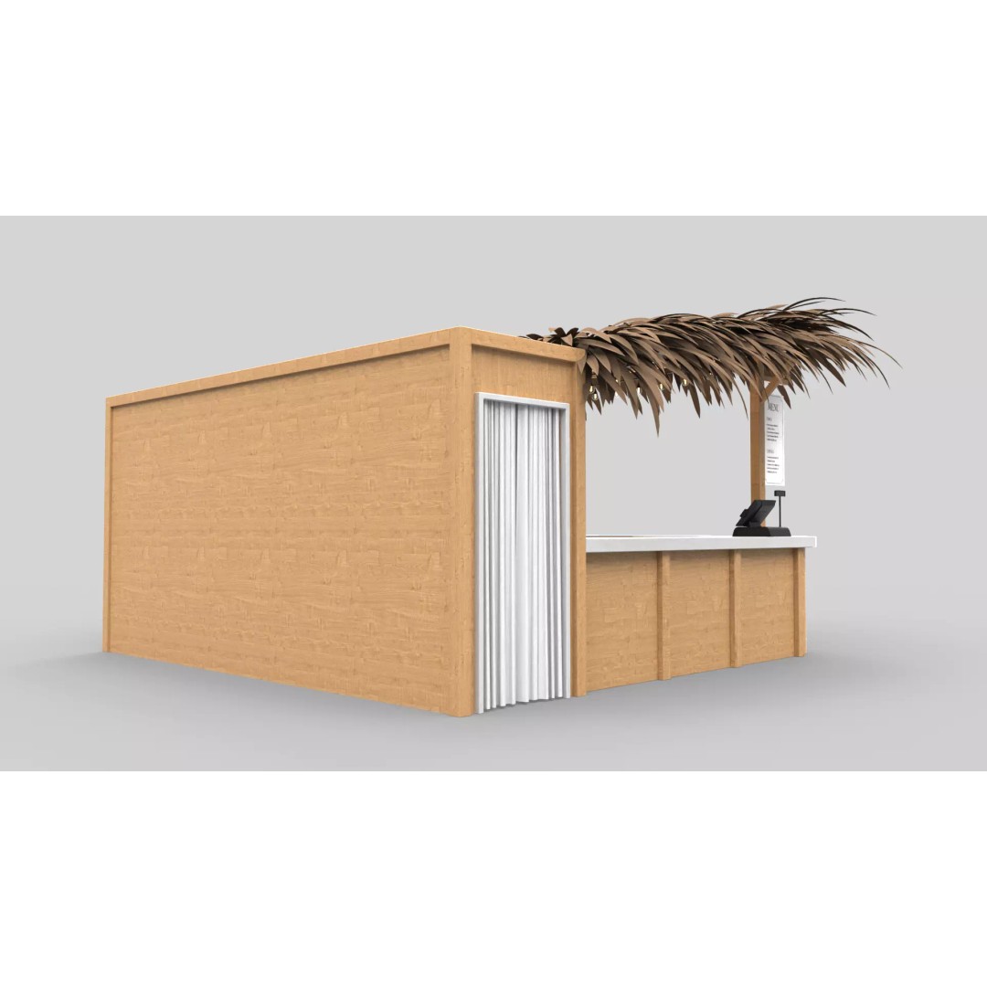 Beach Bar 3D Model – Wood Kiosk with Textures, FBX & OBJ - View 5