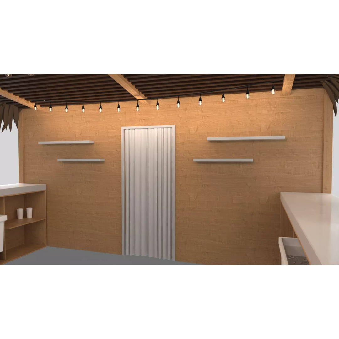 Beach Bar 3D Model – Wood Kiosk with Textures, FBX & OBJ - View 7