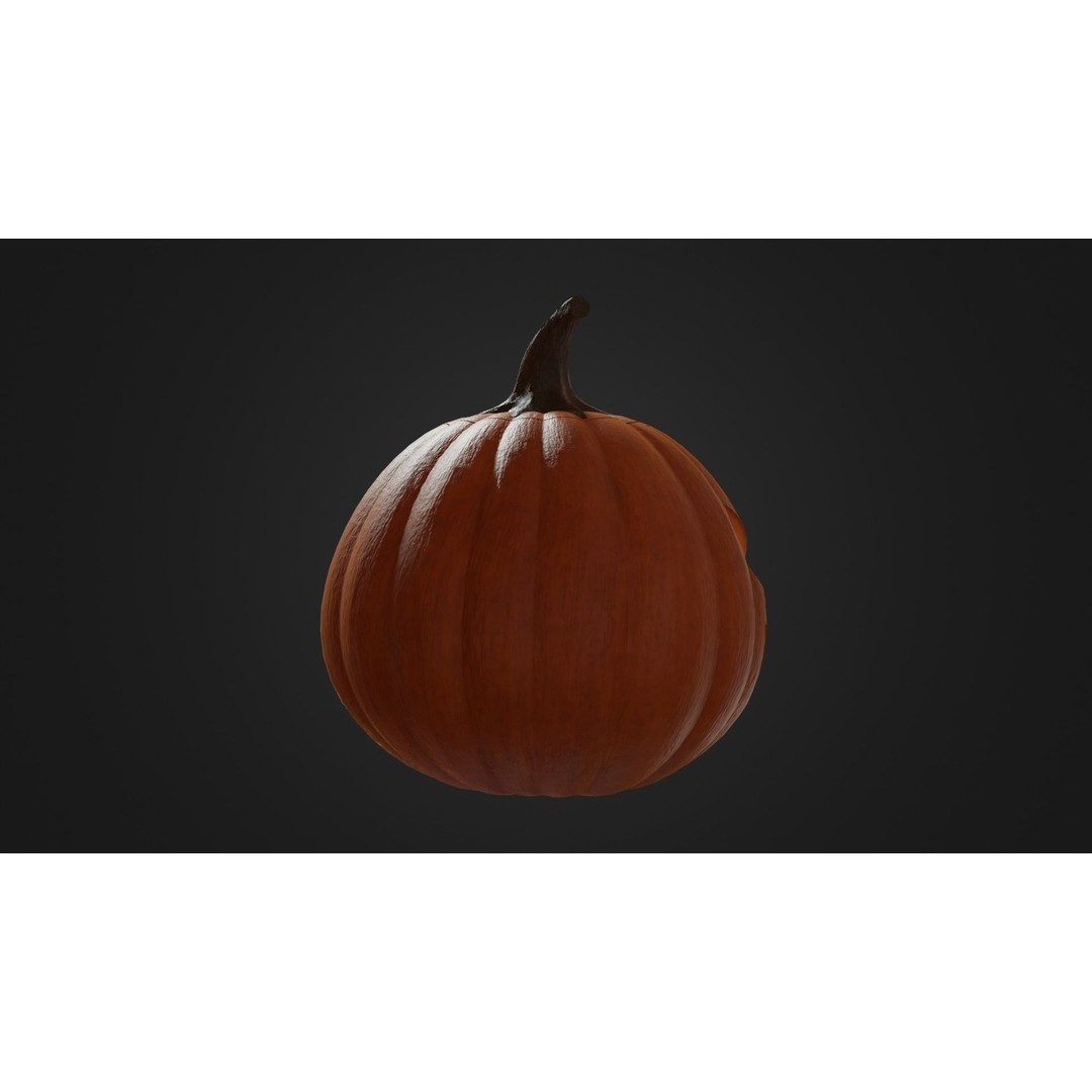 Halloween Pumpkin 3D Model – Low Poly Game Asset, FBX, PBR Textures - View 16