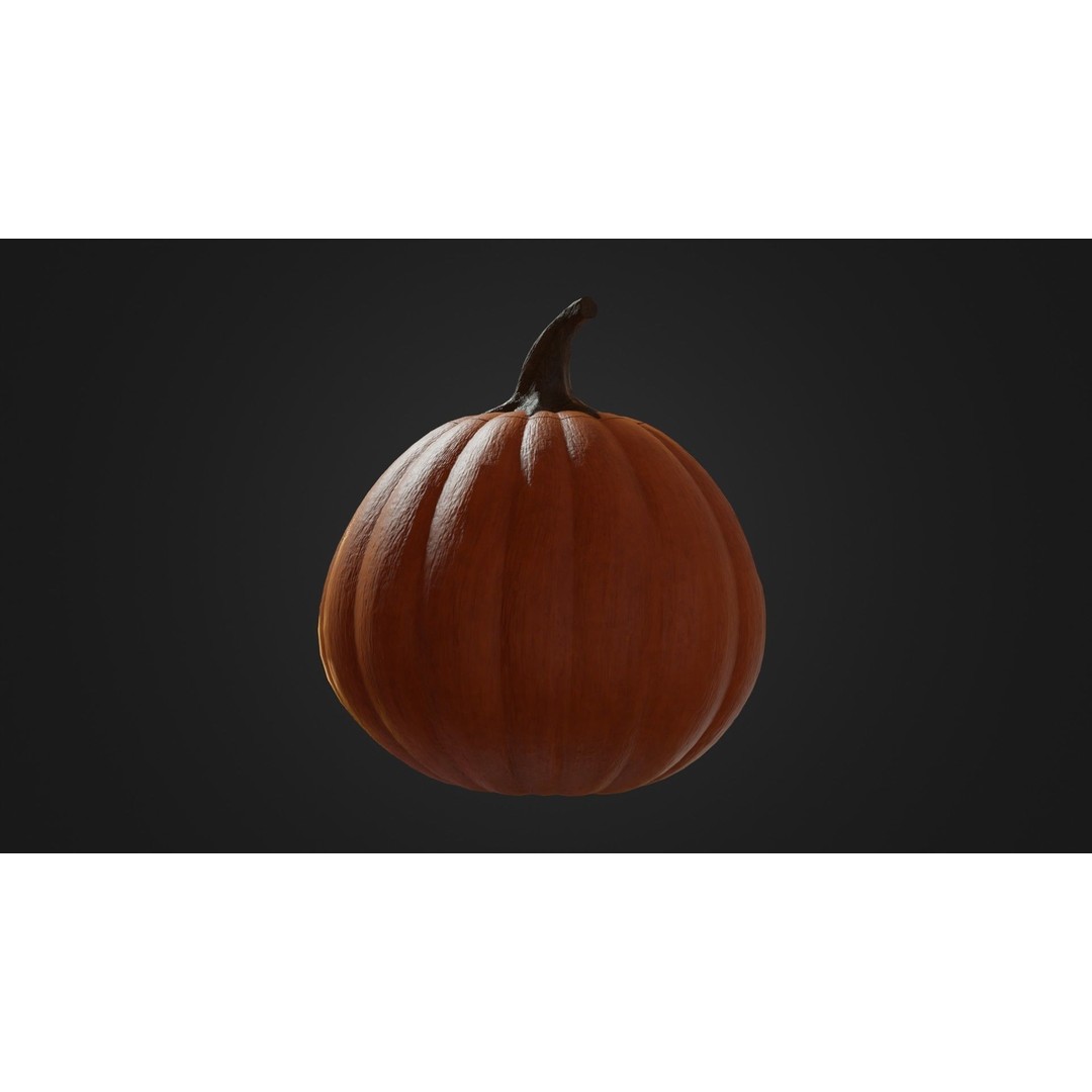 Halloween Pumpkin 3D Model – Low Poly Game Asset, FBX, PBR Textures - View 17