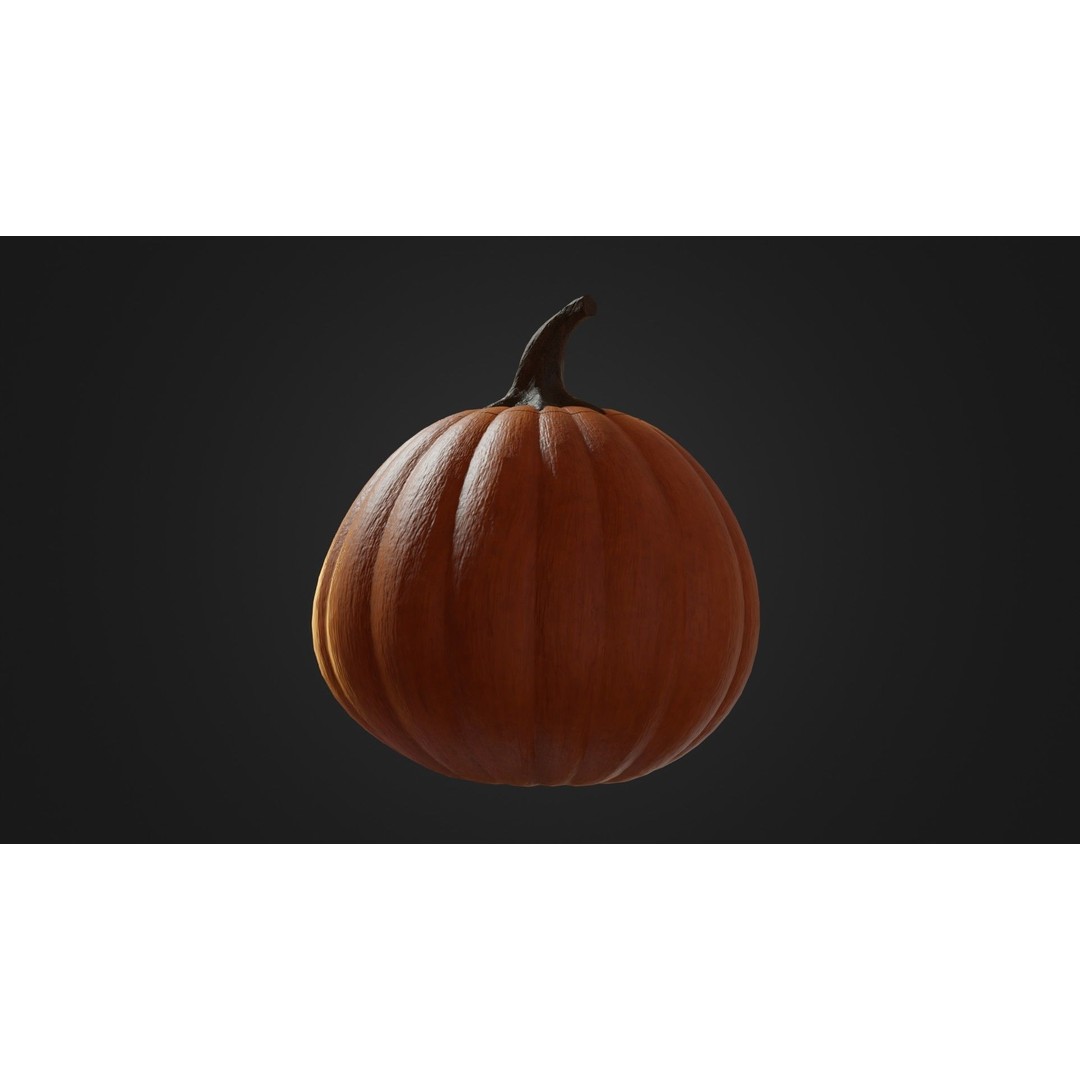 Halloween Pumpkin 3D Model – Low Poly Game Asset, FBX, PBR Textures - View 18