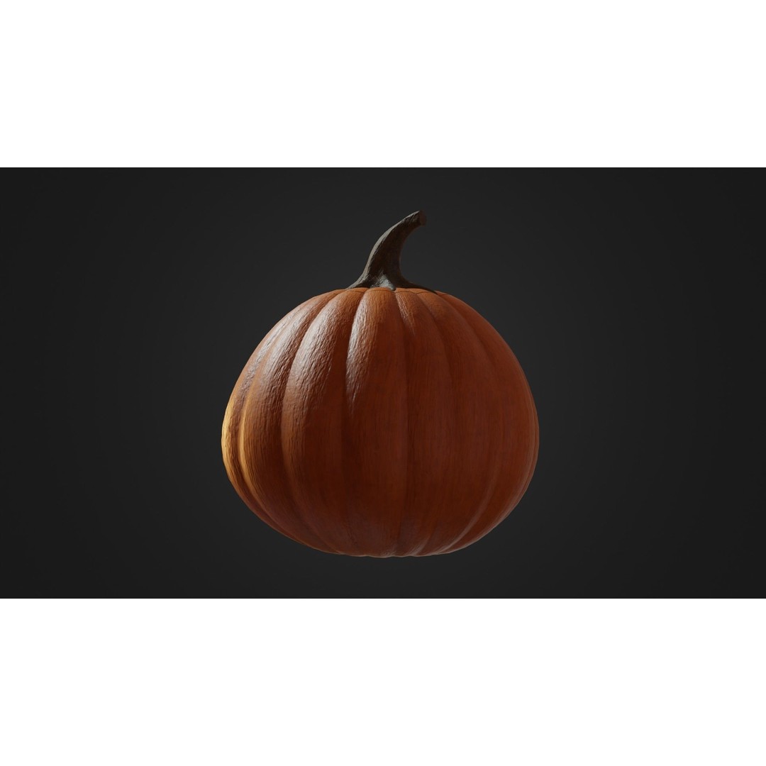 Halloween Pumpkin 3D Model – Low Poly Game Asset, FBX, PBR Textures - View 19