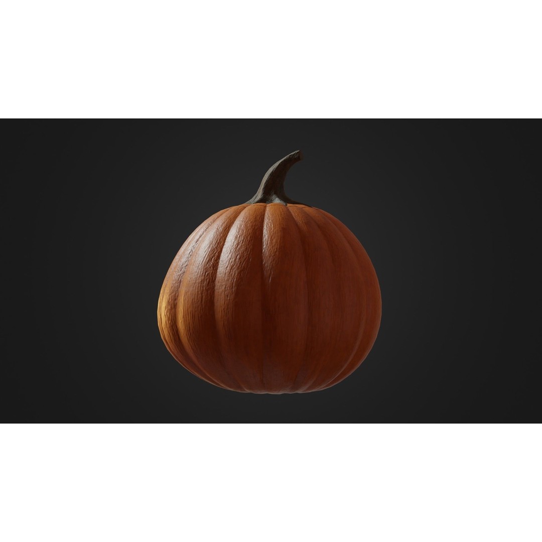 Halloween Pumpkin 3D Model – Low Poly Game Asset, FBX, PBR Textures - View 20