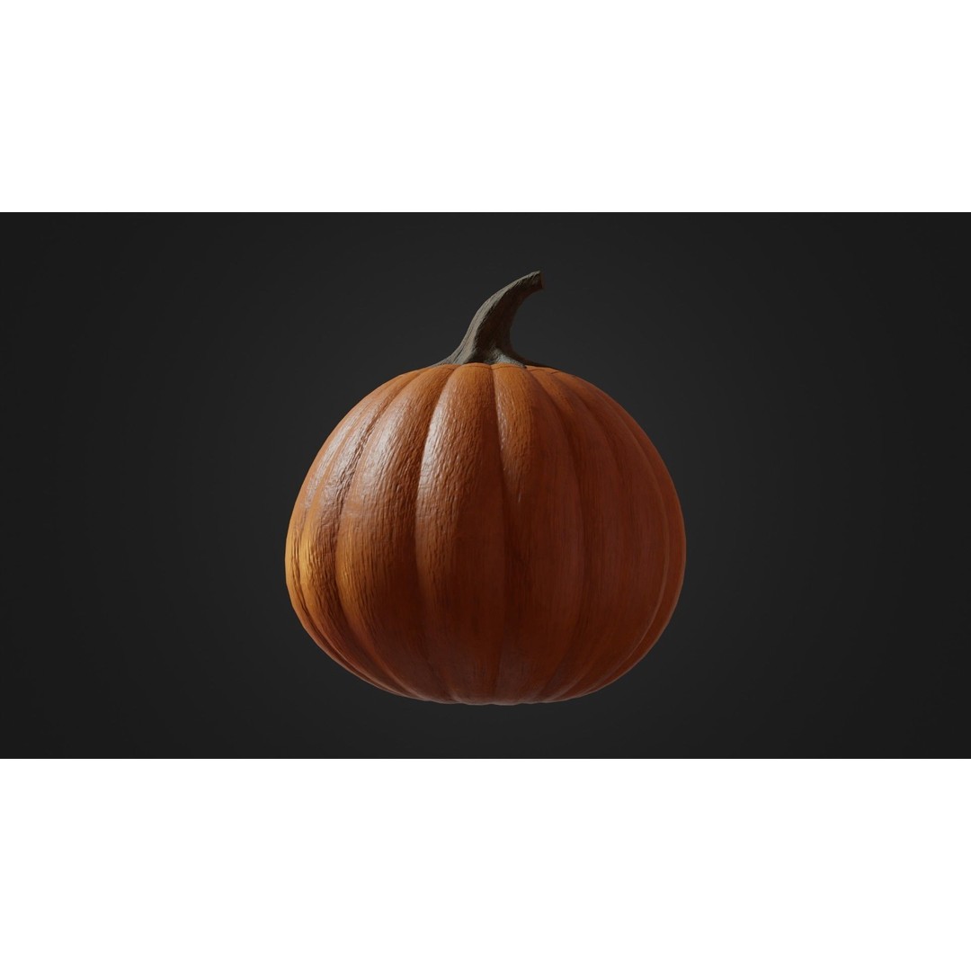 Halloween Pumpkin 3D Model – Low Poly Game Asset, FBX, PBR Textures - View 21