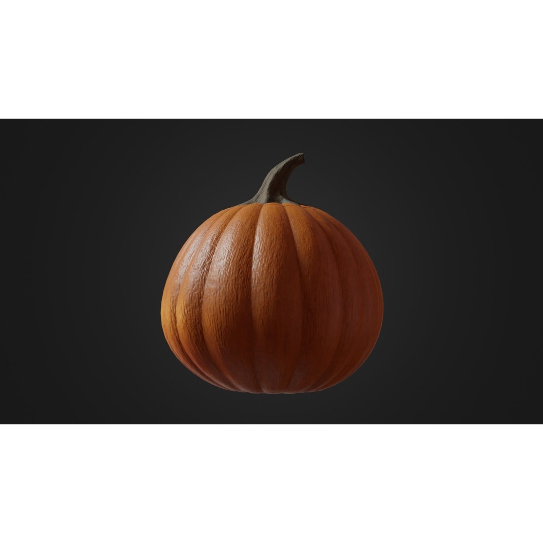 Halloween Pumpkin 3D Model – Low Poly Game Asset, FBX, PBR Textures - View 22