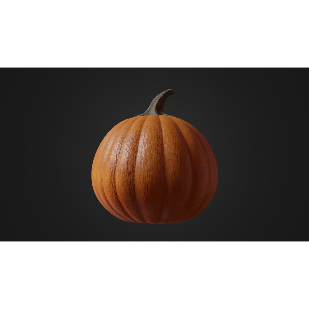 Halloween Pumpkin 3D Model – Low Poly Game Asset, FBX, PBR Textures - View 24