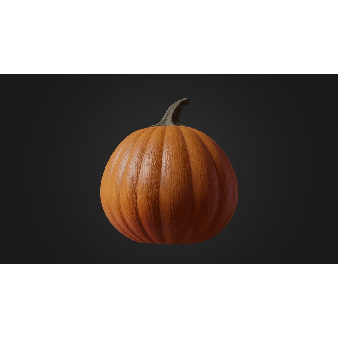 Halloween Pumpkin 3D Model – Low Poly Game Asset, FBX, PBR Textures - View 25