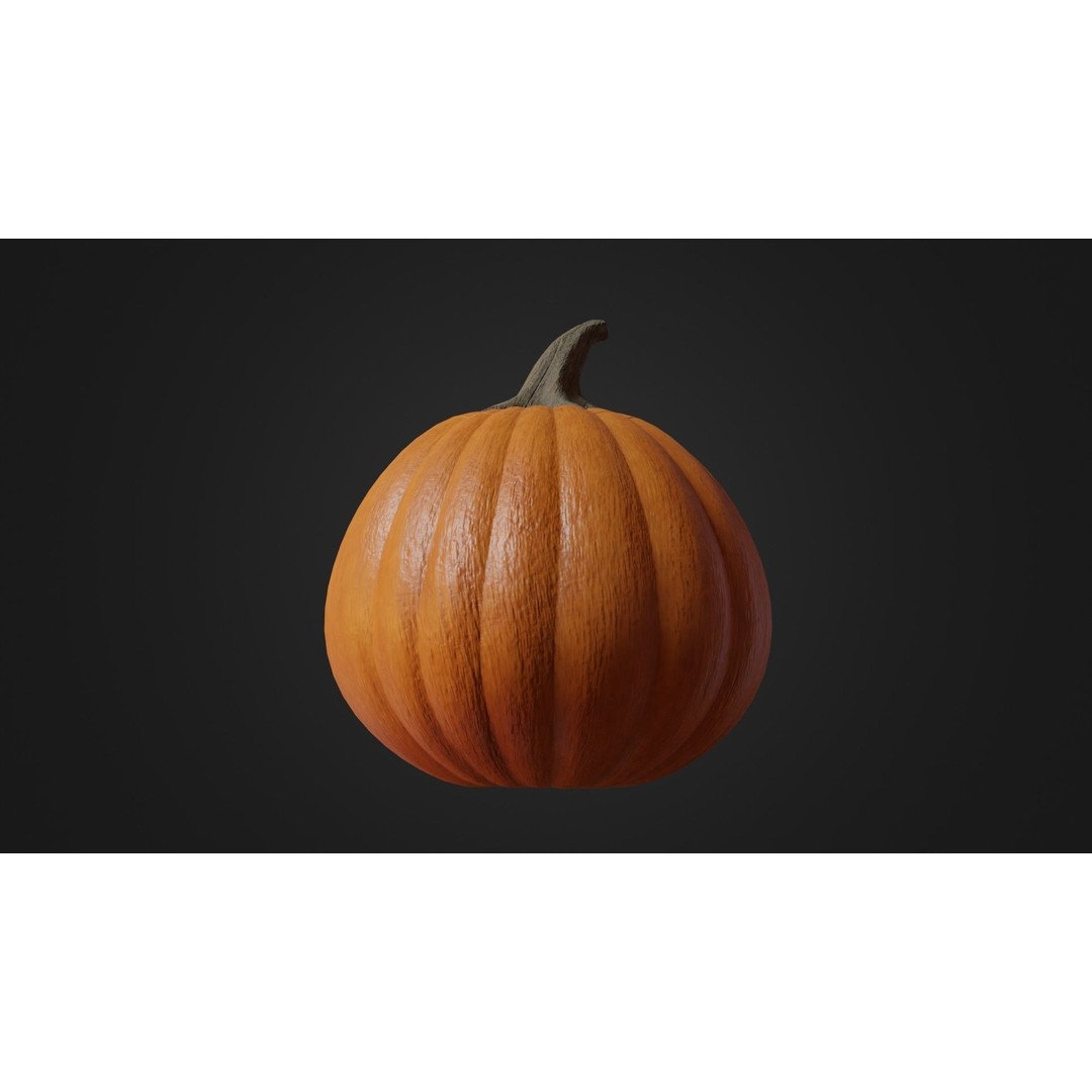 Halloween Pumpkin 3D Model – Low Poly Game Asset, FBX, PBR Textures - View 26