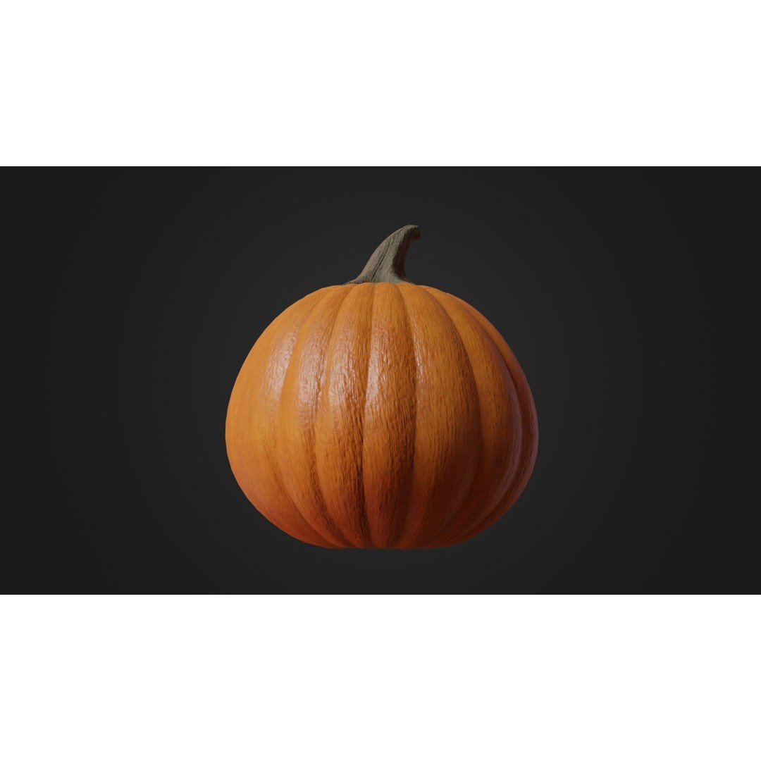Halloween Pumpkin 3D Model – Low Poly Game Asset, FBX, PBR Textures - View 27