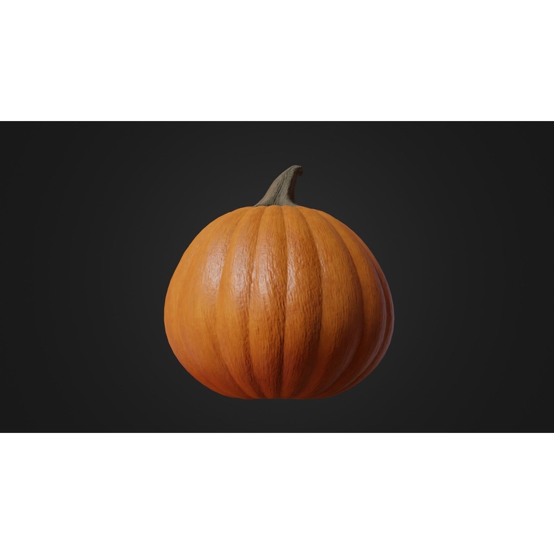 Halloween Pumpkin 3D Model – Low Poly Game Asset, FBX, PBR Textures - View 28