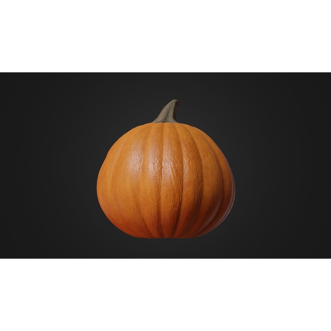 Halloween Pumpkin 3D Model – Low Poly Game Asset, FBX, PBR Textures - View 29