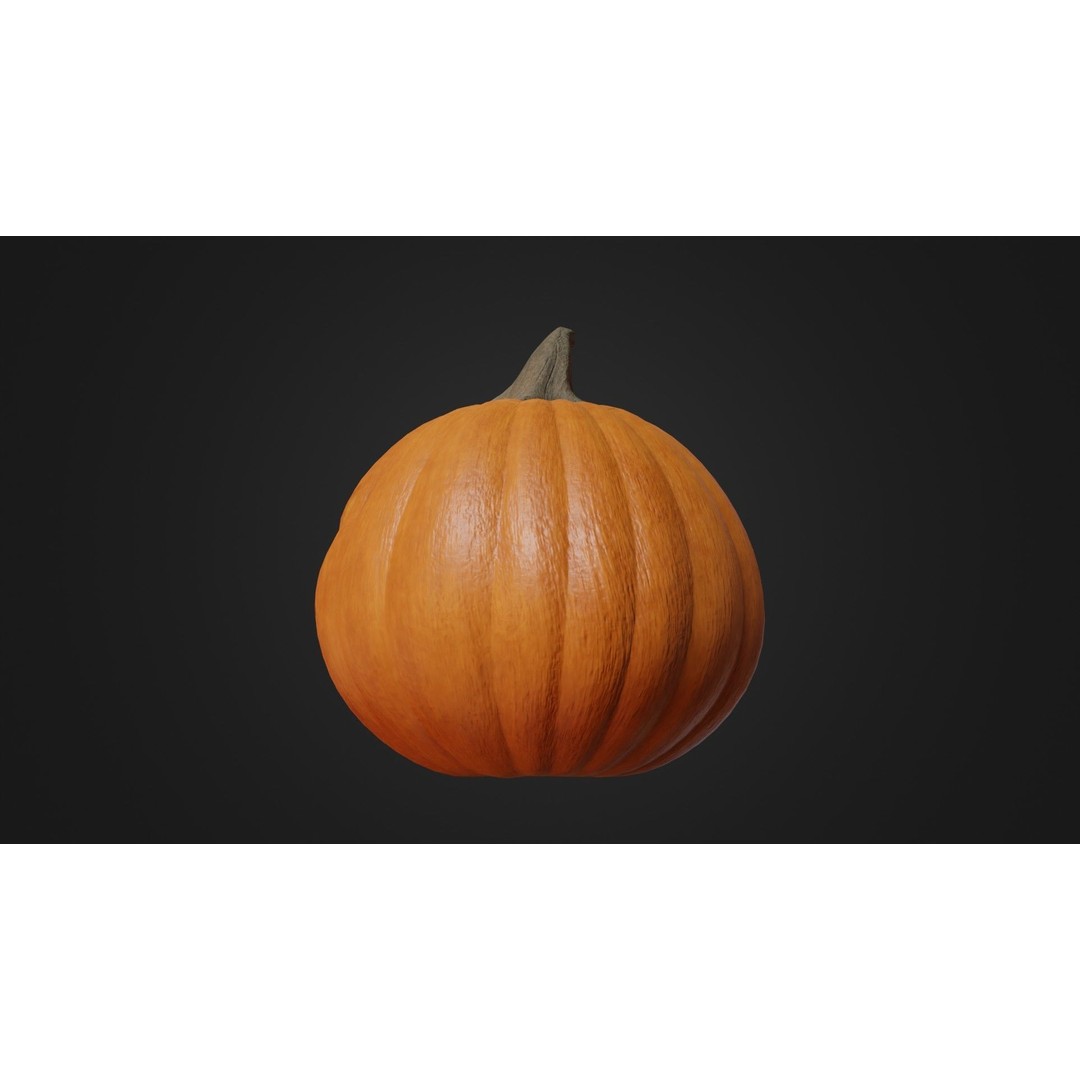 Halloween Pumpkin 3D Model – Low Poly Game Asset, FBX, PBR Textures - View 30