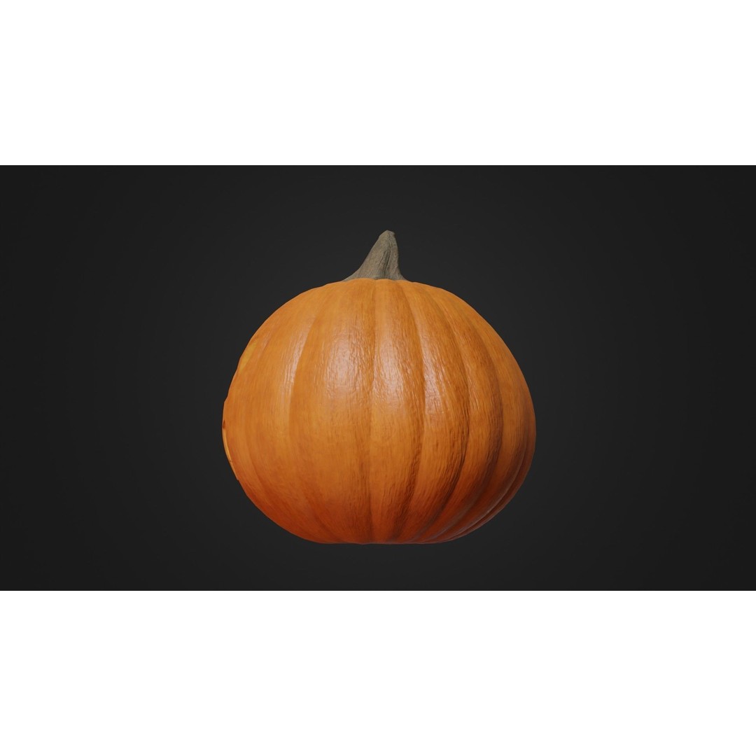 Halloween Pumpkin 3D Model – Low Poly Game Asset, FBX, PBR Textures - View 31