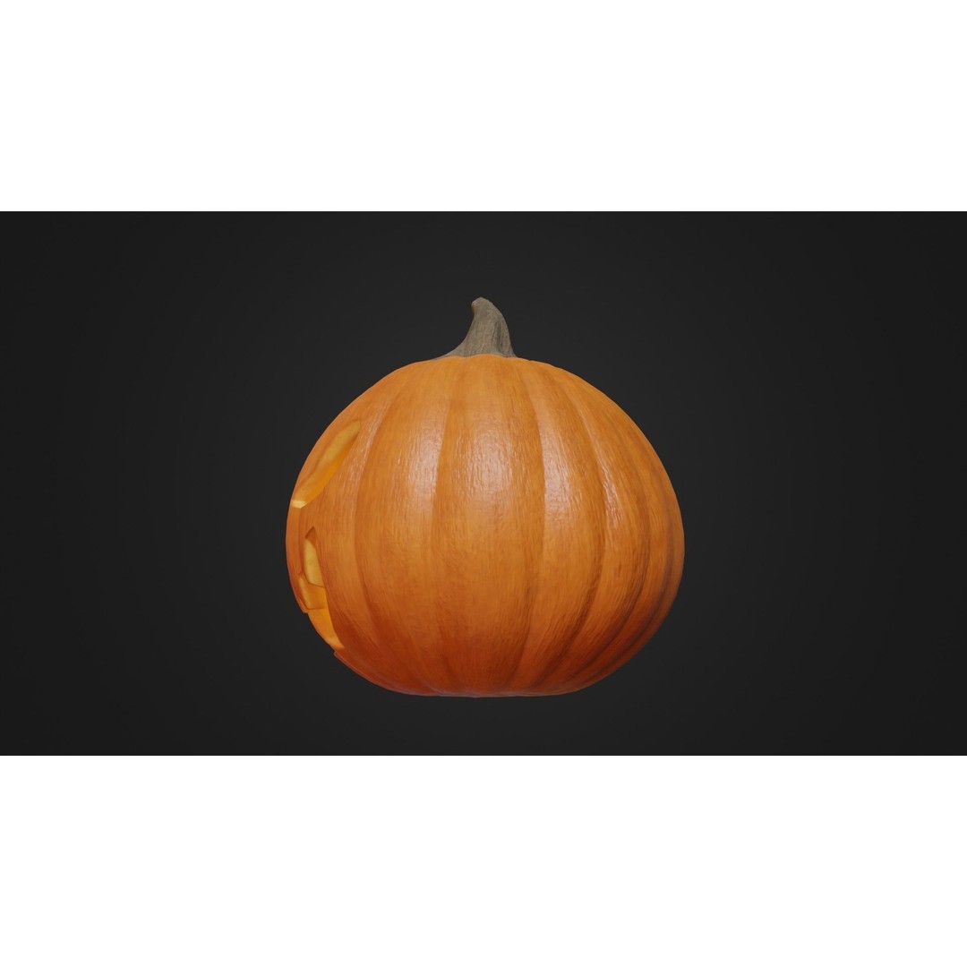 Halloween Pumpkin 3D Model – Low Poly Game Asset, FBX, PBR Textures - View 33
