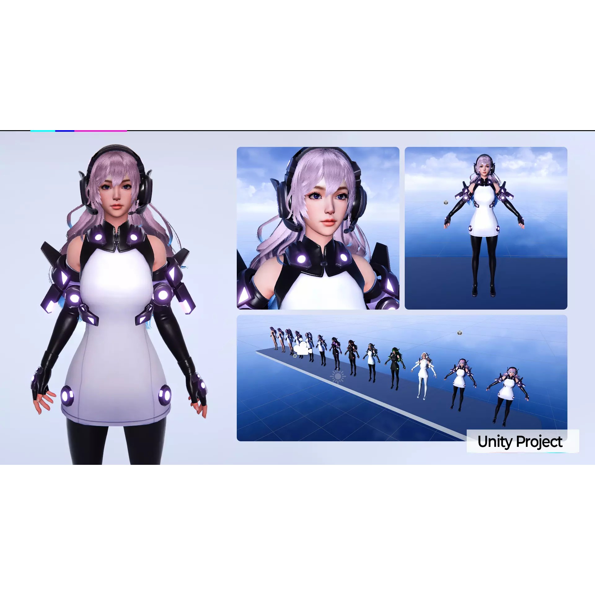 Cyber Operator Girl Ophelia - Low-Poly Game-Ready 3D Model - View 22
