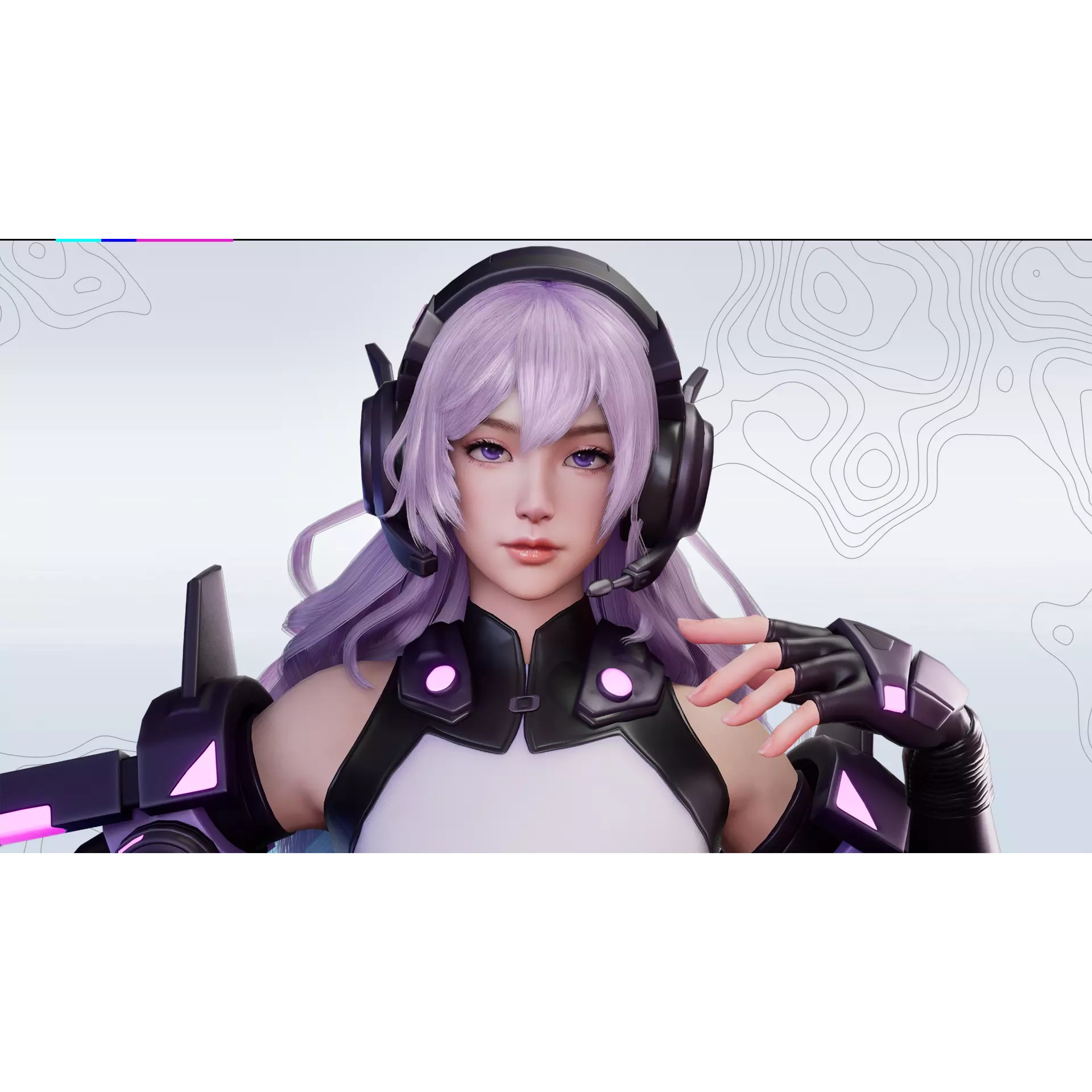 Cyber Operator Girl Ophelia - Low-Poly Game-Ready 3D Model - View 6