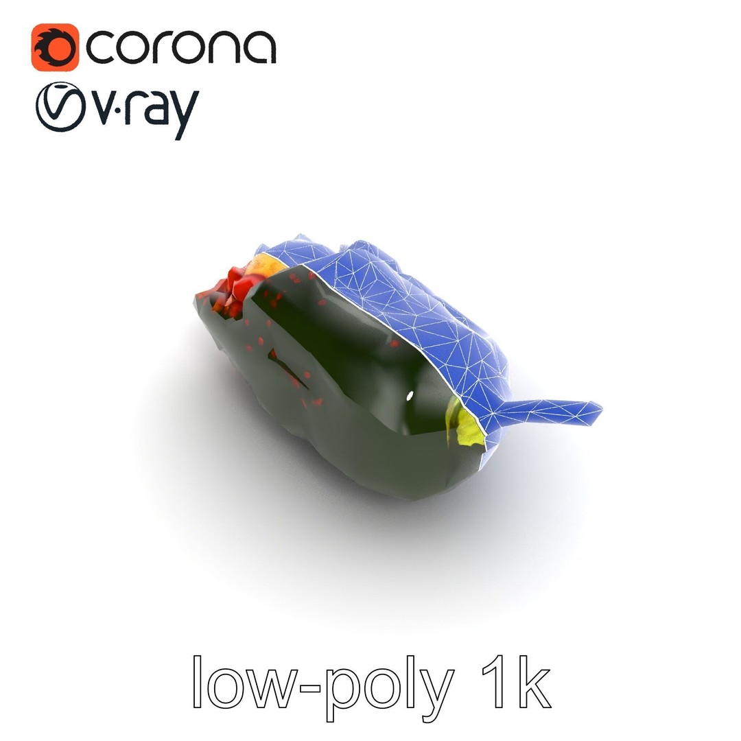 Chile Relleno 3D Model – Low Poly Culinary Asset, FBX, PBR Textures - View 20
