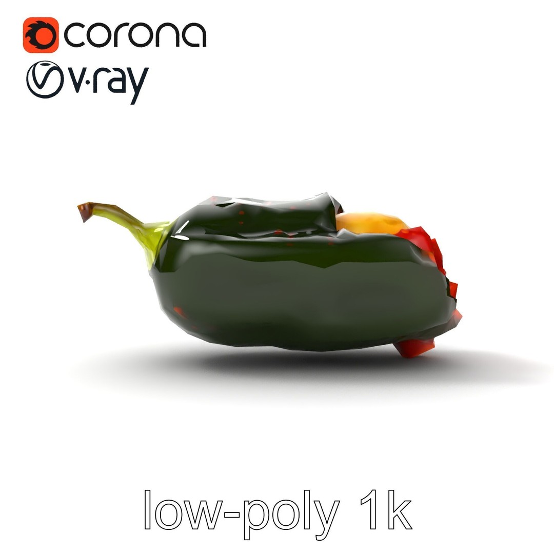 Chile Relleno 3D Model – Low Poly Culinary Asset, FBX, PBR Textures - View 23