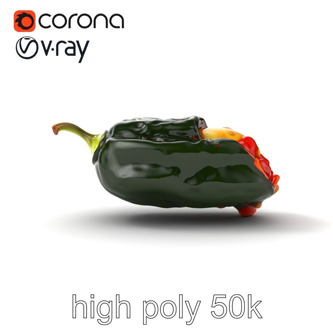 Chile Relleno 3D Model – Low Poly Culinary Asset, FBX, PBR Textures - View 28
