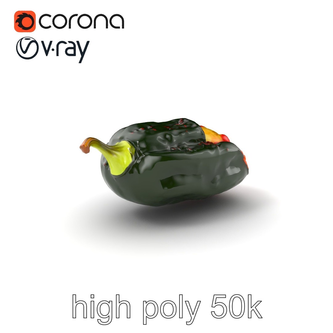 Chile Relleno 3D Model – Low Poly Culinary Asset, FBX, PBR Textures - View 3