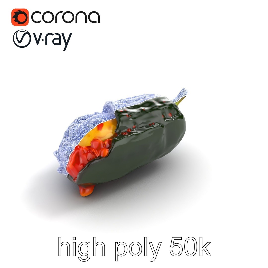Chile Relleno 3D Model – Low Poly Culinary Asset, FBX, PBR Textures - View 31