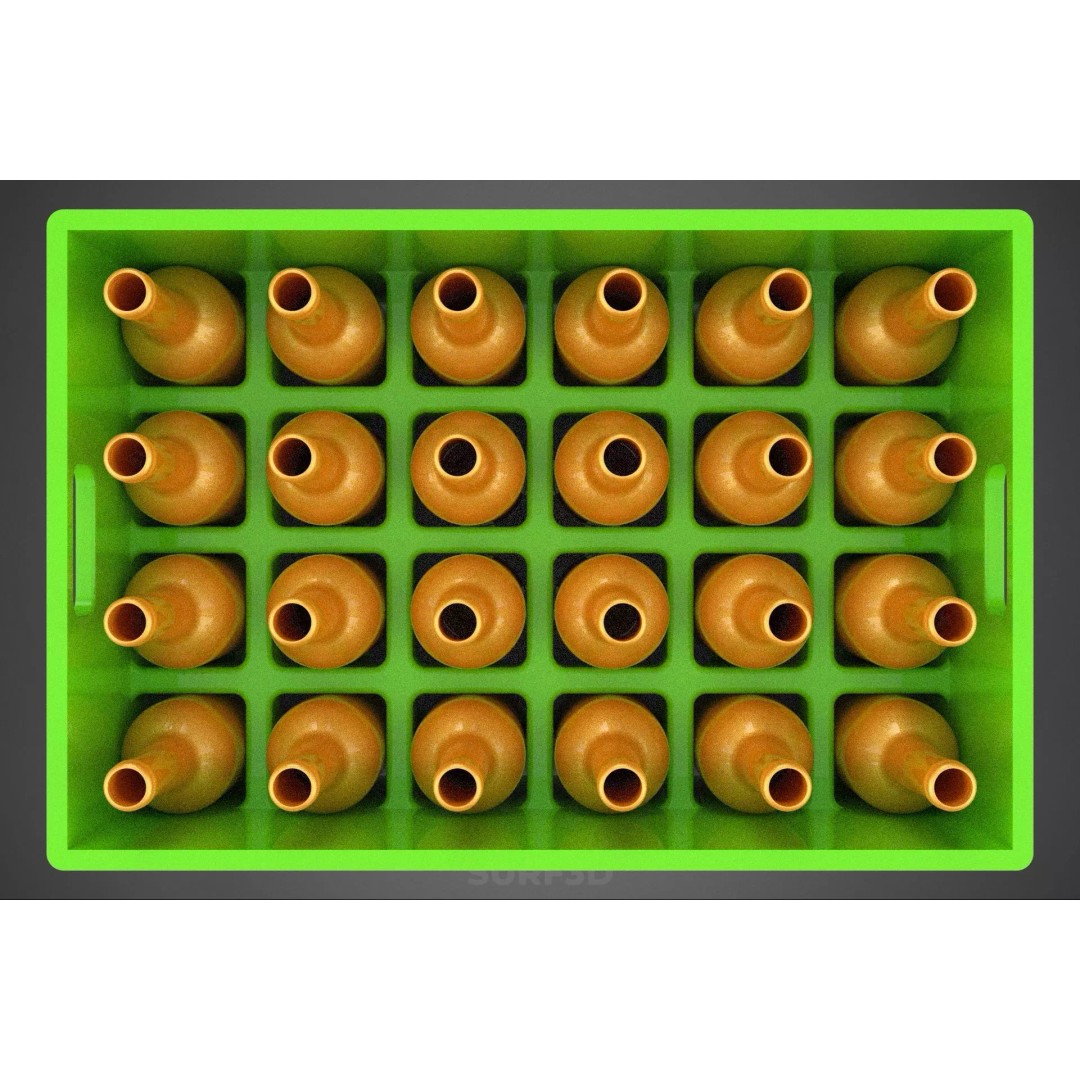 Green Bottles Drink Crate 3D Model – Durable Storage Array, FBX - View 21