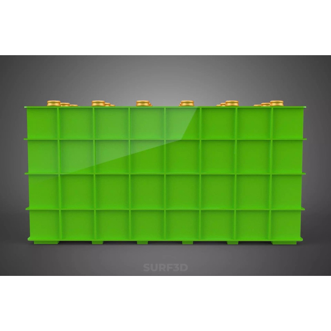 Green Bottles Drink Crate 3D Model – Durable Storage Array, FBX - View 8