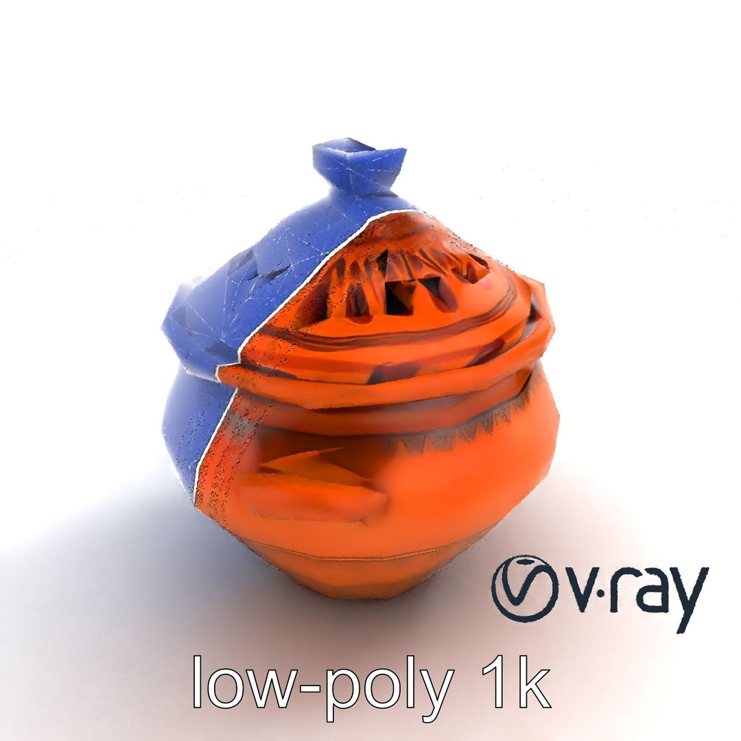 North African Tagine Pot 3D Model – Low Poly Artisanal Design, FBX