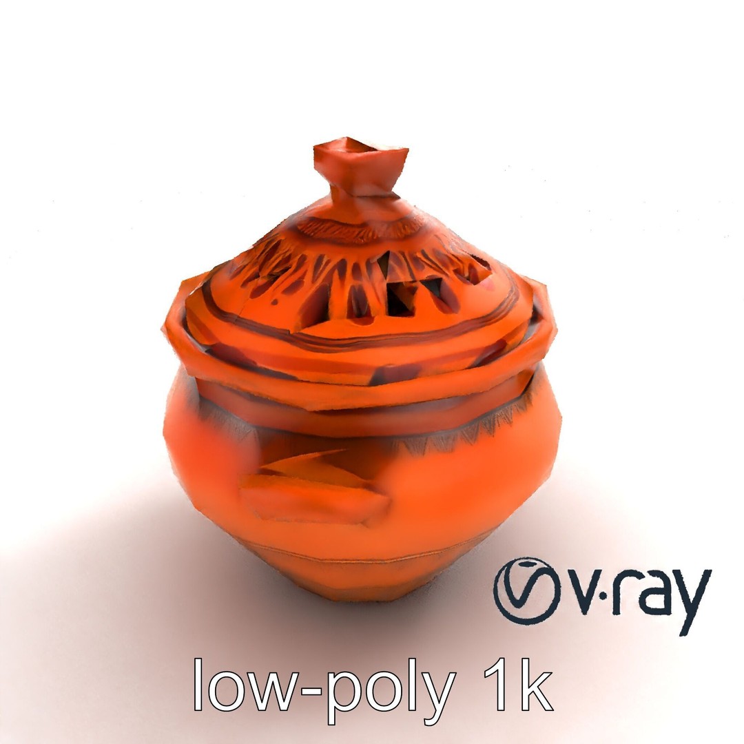 North African Tagine Pot 3D Model – Low Poly Artisanal Design, FBX - View 10