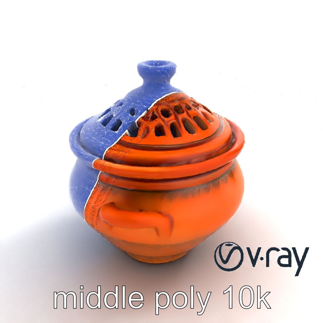 North African Tagine Pot 3D Model – Low Poly Artisanal Design, FBX - View 13