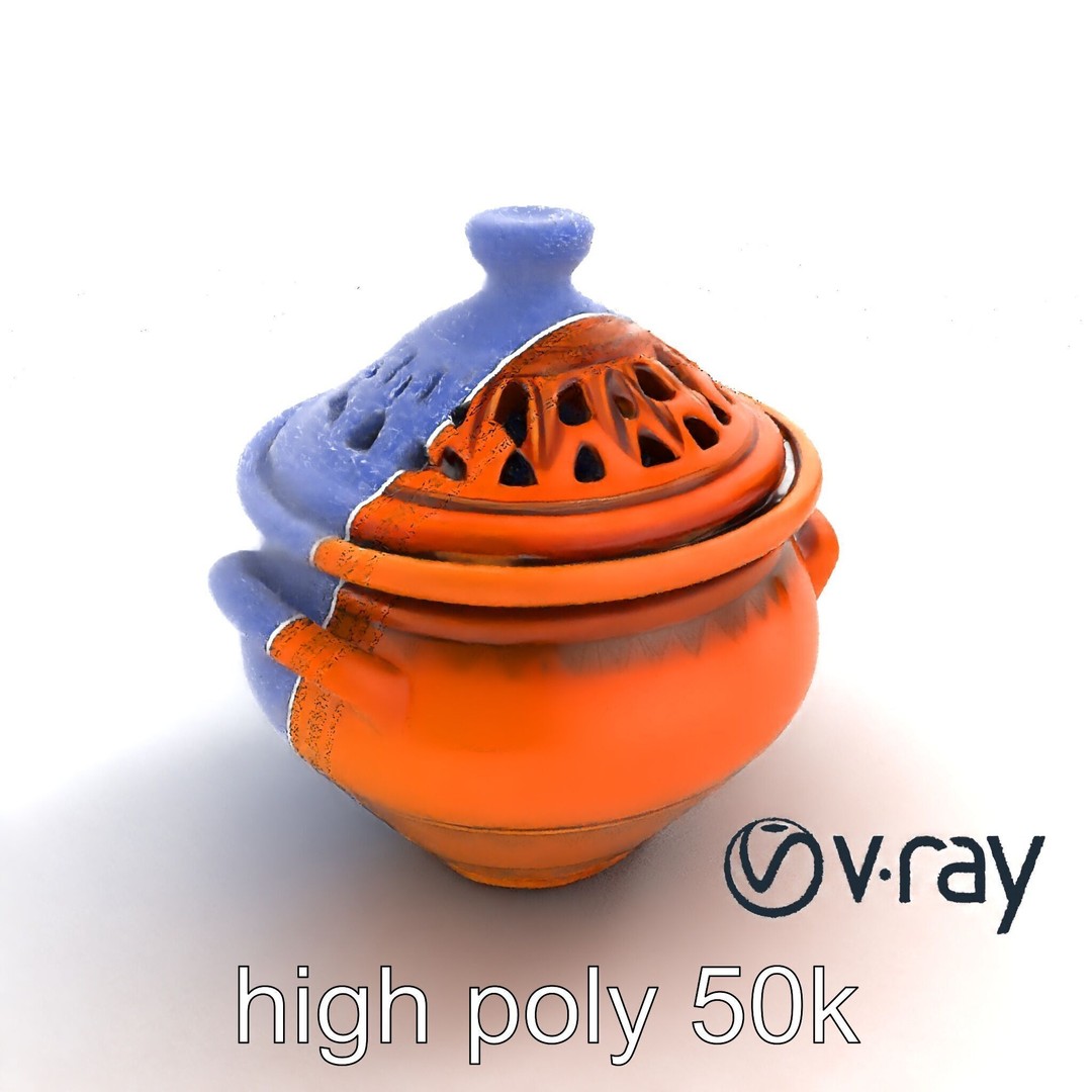 North African Tagine Pot 3D Model – Low Poly Artisanal Design, FBX - View 15