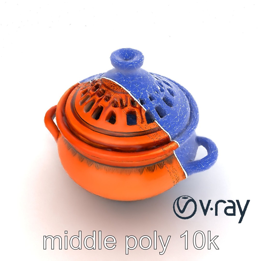 North African Tagine Pot 3D Model – Low Poly Artisanal Design, FBX - View 17