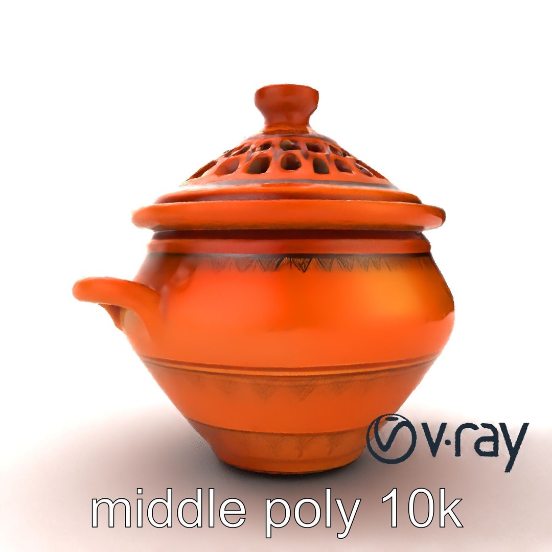 North African Tagine Pot 3D Model – Low Poly Artisanal Design, FBX - View 18