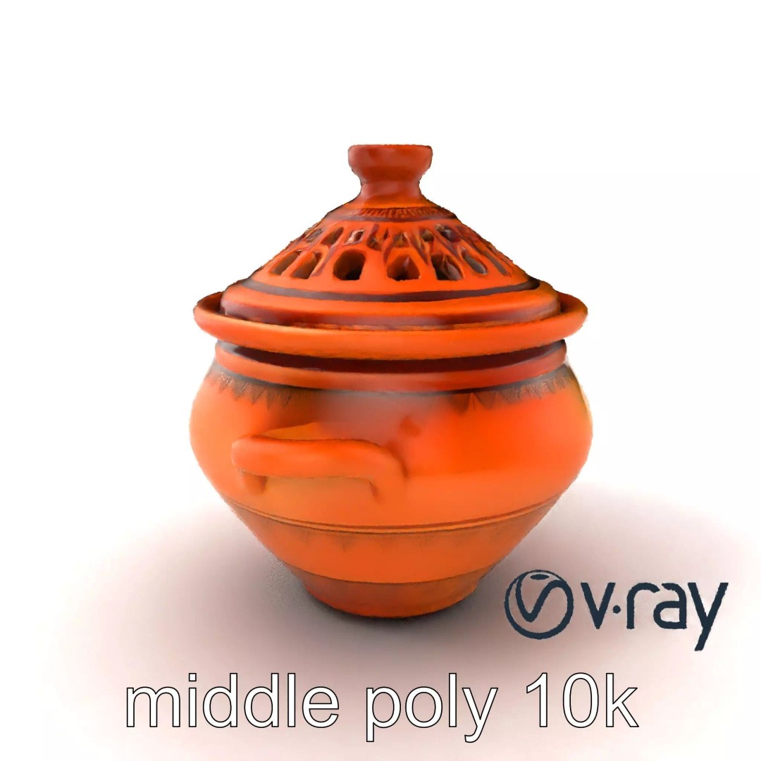 North African Tagine Pot 3D Model – Low Poly Artisanal Design, FBX - View 2