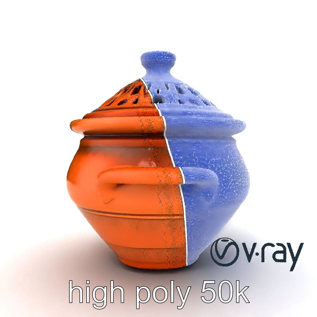 North African Tagine Pot 3D Model – Low Poly Artisanal Design, FBX - View 20