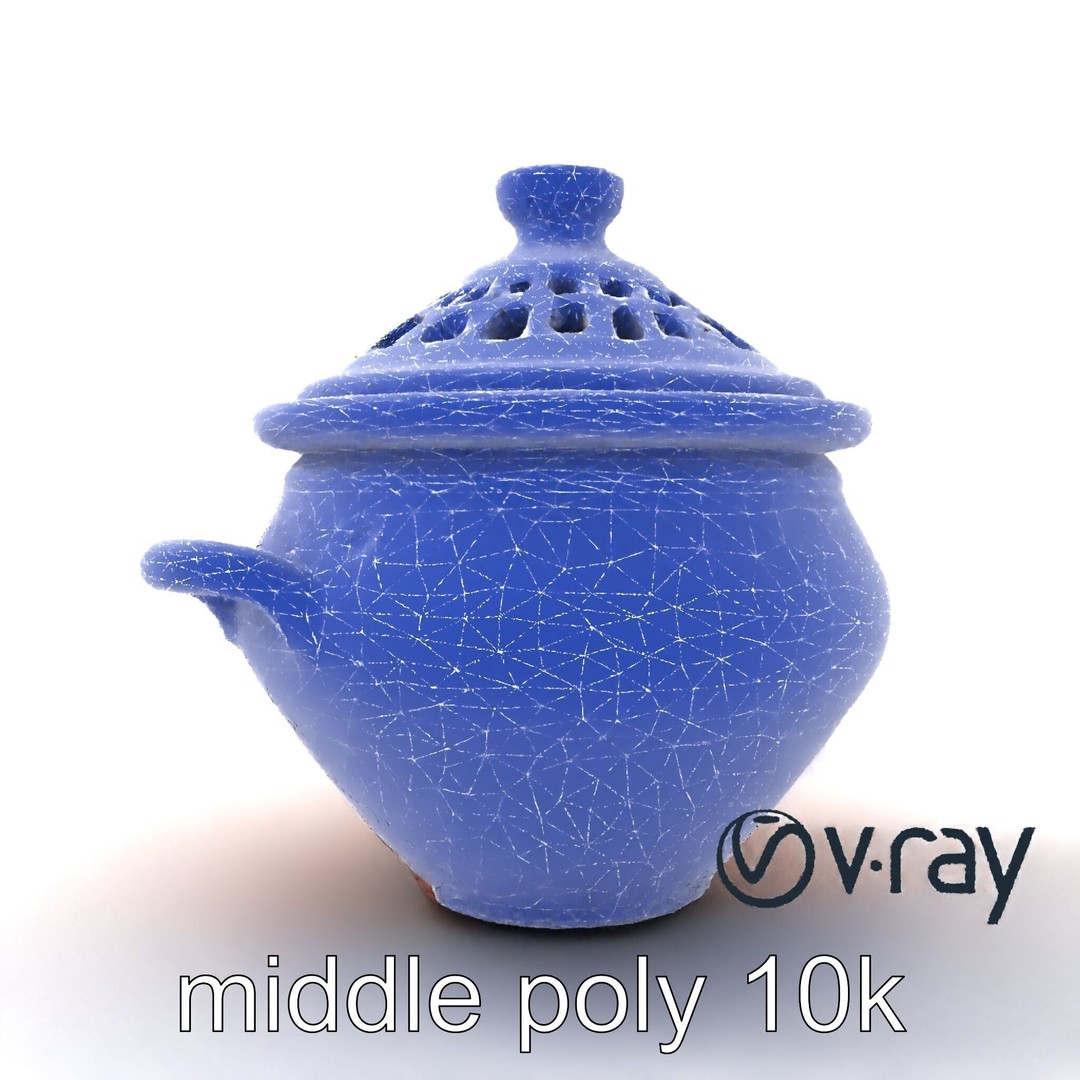 North African Tagine Pot 3D Model – Low Poly Artisanal Design, FBX - View 21