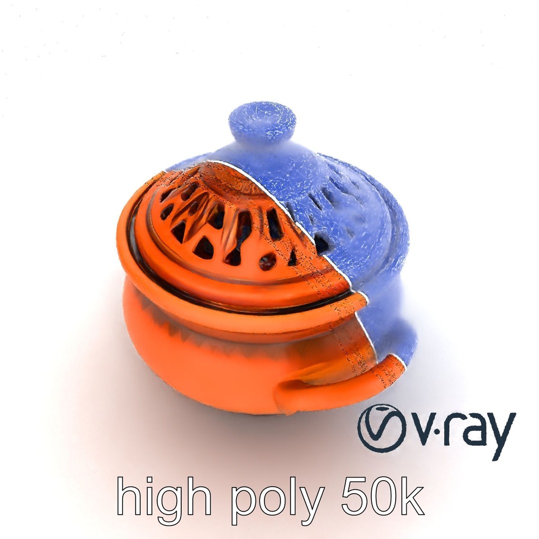 North African Tagine Pot 3D Model – Low Poly Artisanal Design, FBX - View 22