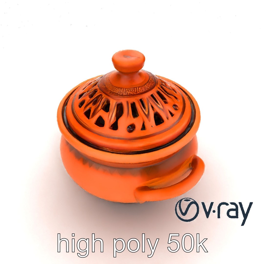 North African Tagine Pot 3D Model – Low Poly Artisanal Design, FBX - View 23